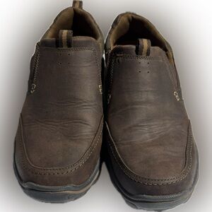 Mens Sketchers Relaxed Fit, Air Cooled, Memory Foam, Brown, Size 9.5